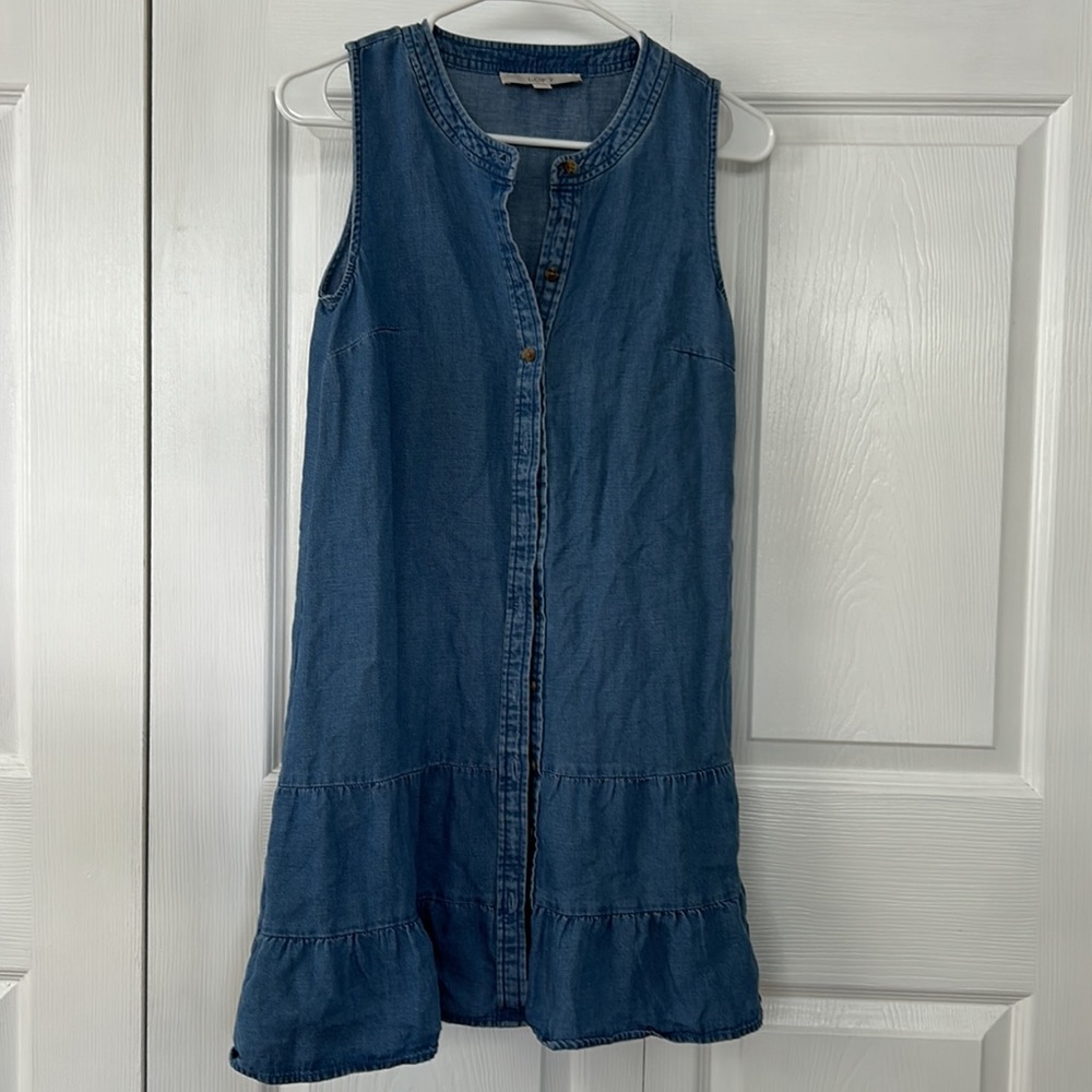Loft denim button down swing dress